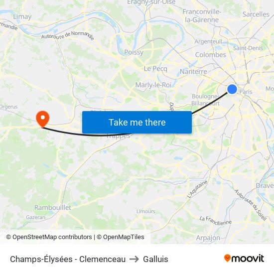 Champs-Élysées - Clemenceau to Galluis map