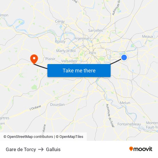 Gare de Torcy to Galluis map
