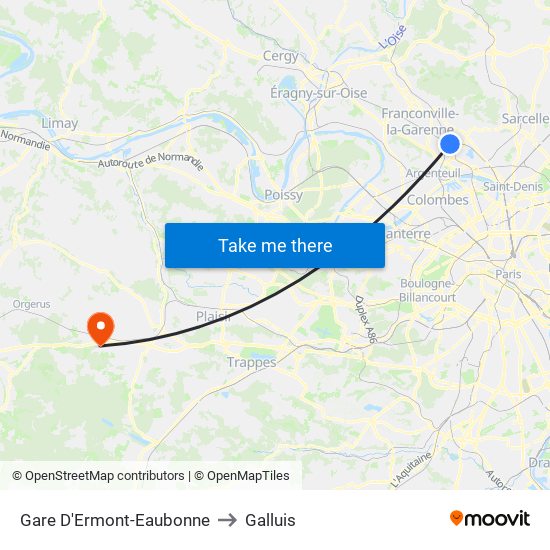Gare D'Ermont-Eaubonne to Galluis map
