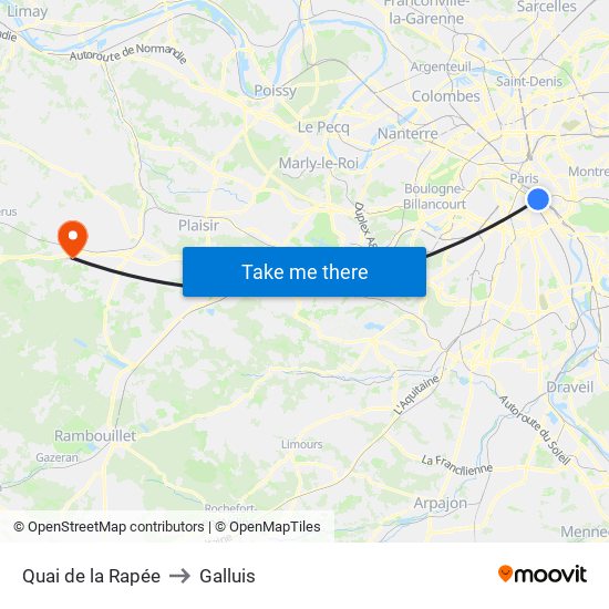 Quai de la Rapée to Galluis map