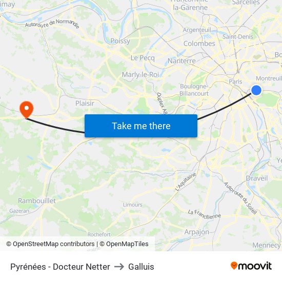 Pyrénées - Docteur Netter to Galluis map