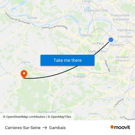 Carrieres-Sur-Seine to Gambais map