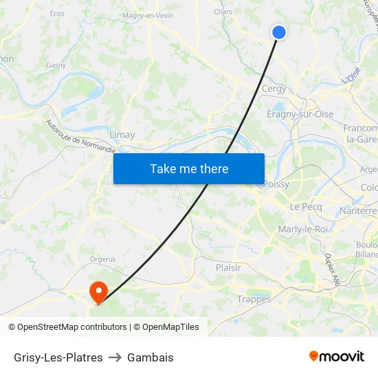 Grisy-Les-Platres to Gambais map