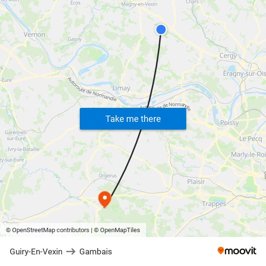 Guiry-En-Vexin to Gambais map