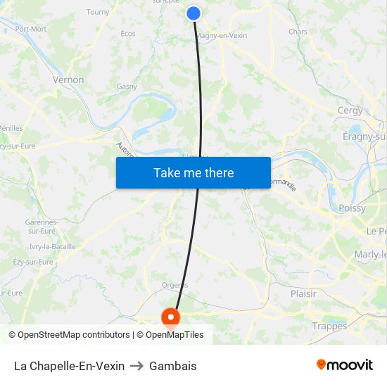 La Chapelle-En-Vexin to Gambais map