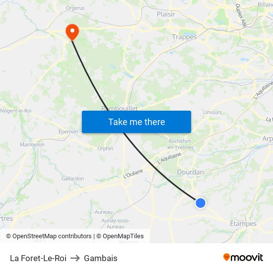 La Foret-Le-Roi to Gambais map