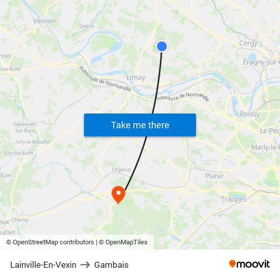 Lainville-En-Vexin to Gambais map