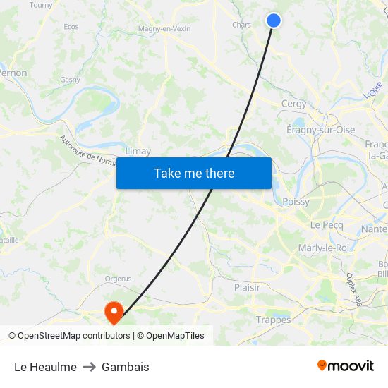 Le Heaulme to Gambais map
