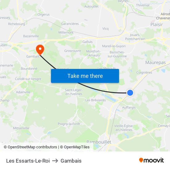 Les Essarts-Le-Roi to Gambais map