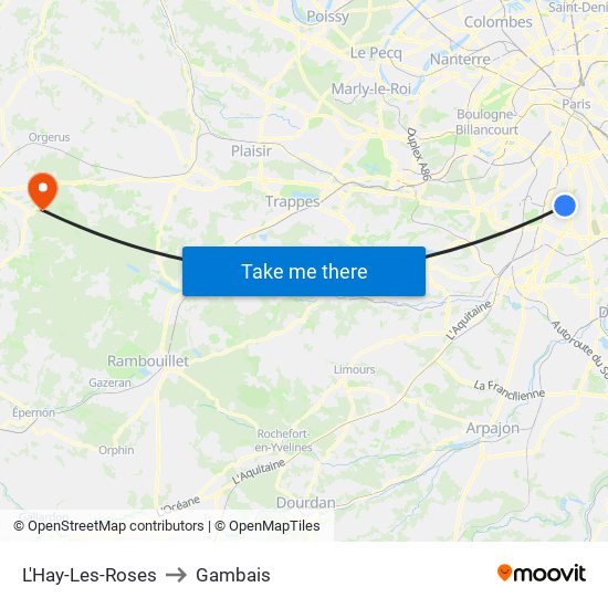 L'Hay-Les-Roses to Gambais map