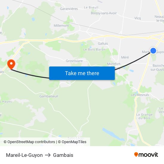 Mareil-Le-Guyon to Gambais map