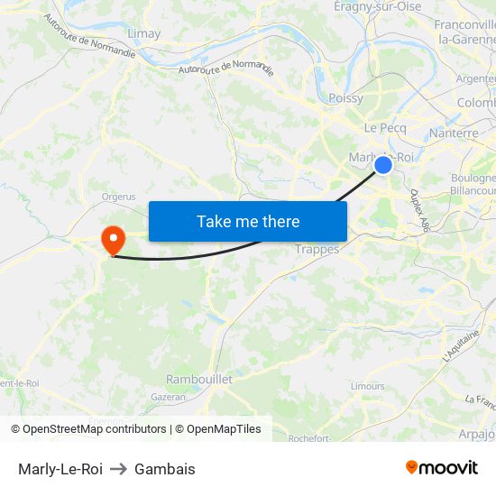 Marly-Le-Roi to Gambais map
