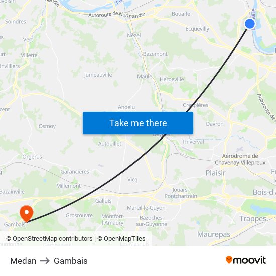 Medan to Gambais map