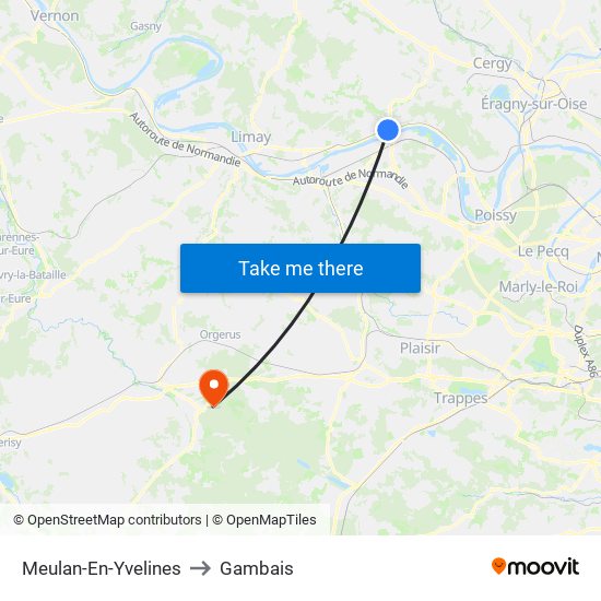 Meulan-En-Yvelines to Gambais map