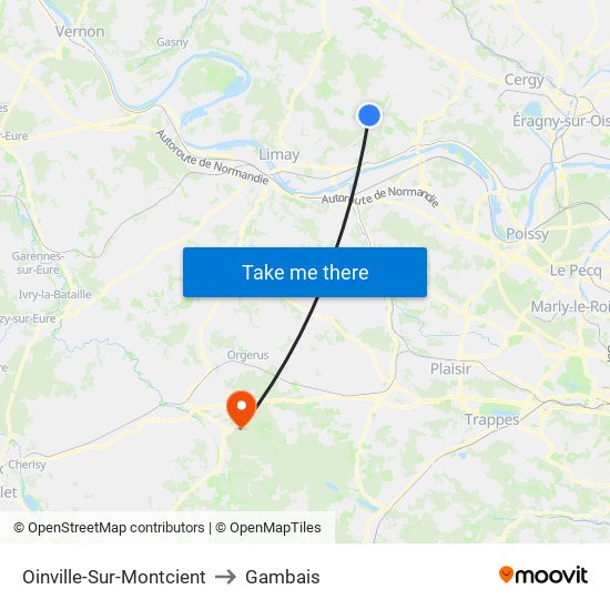 Oinville-Sur-Montcient to Gambais map