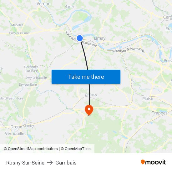 Rosny-Sur-Seine to Gambais map