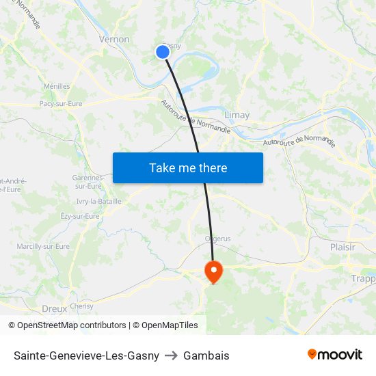 Sainte-Genevieve-Les-Gasny to Gambais map