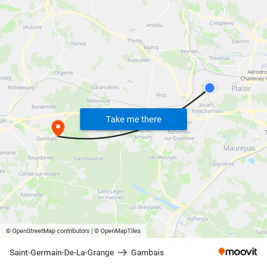 Saint-Germain-De-La-Grange to Gambais map
