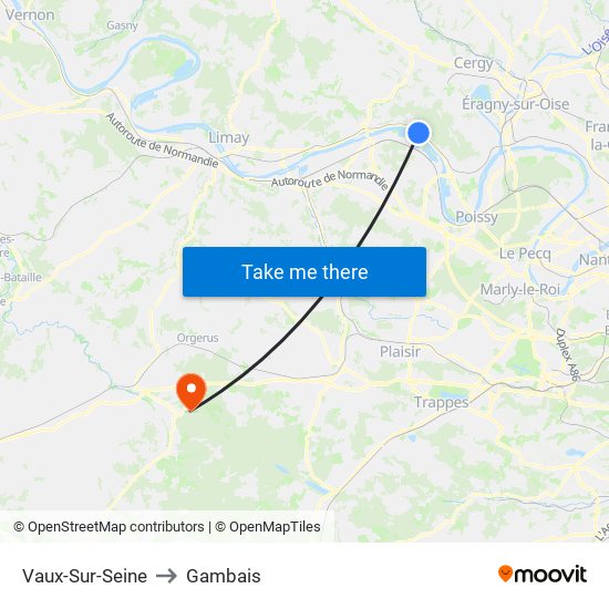 Vaux-Sur-Seine to Gambais map