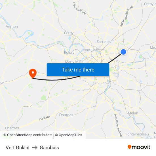 Vert Galant to Gambais map