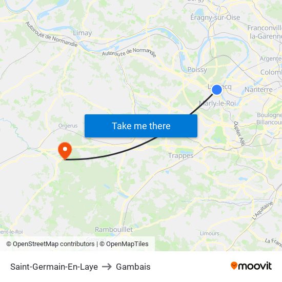 Saint-Germain-En-Laye to Gambais map