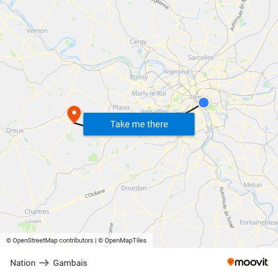 Nation to Gambais map