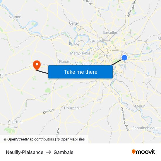 Neuilly-Plaisance to Gambais map