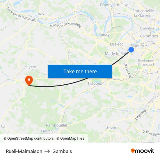 Rueil-Malmaison to Gambais map