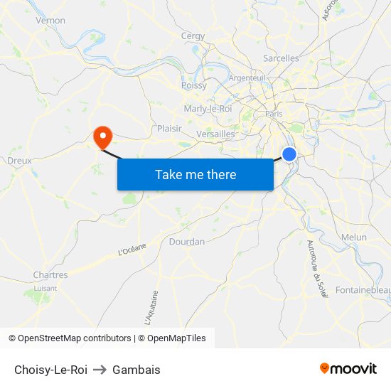 Choisy-Le-Roi to Gambais map
