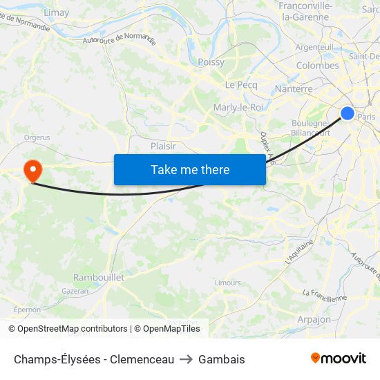 Champs-Élysées - Clemenceau to Gambais map
