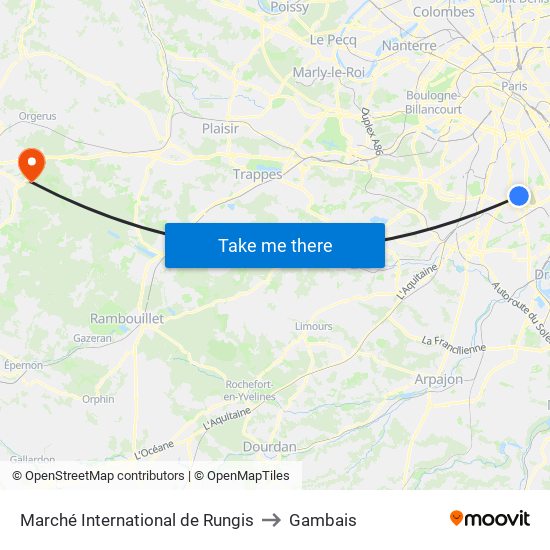 Marché International de Rungis to Gambais map