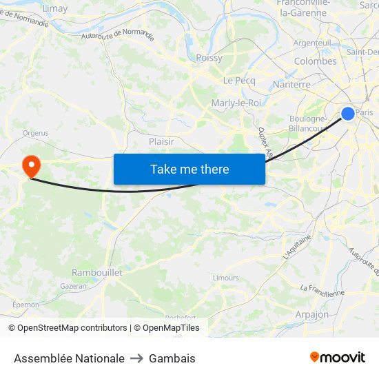 Assemblée Nationale to Gambais map