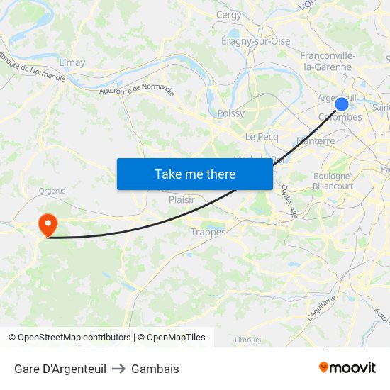 Gare D'Argenteuil to Gambais map