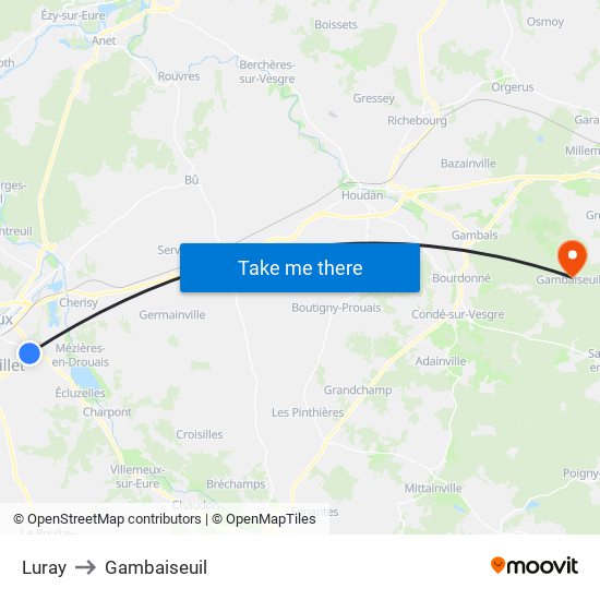 Luray to Gambaiseuil map