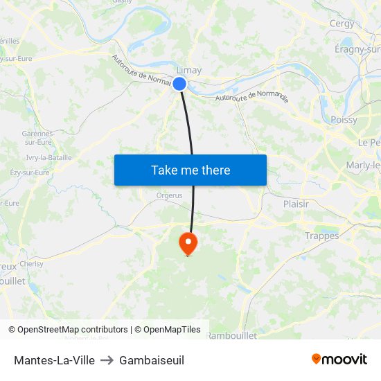 Mantes-La-Ville to Gambaiseuil map