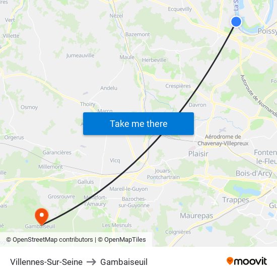 Villennes-Sur-Seine to Gambaiseuil map