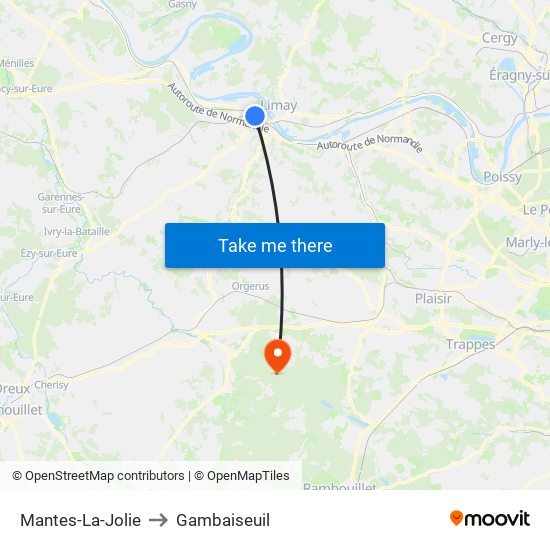 Mantes-La-Jolie to Gambaiseuil map