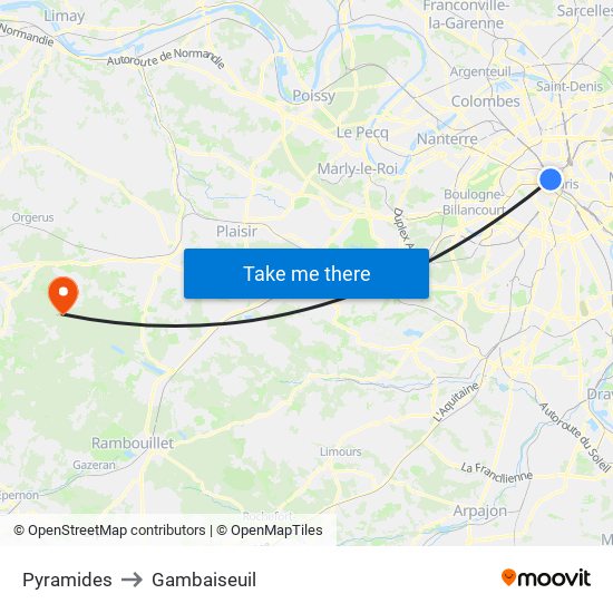 Pyramides to Gambaiseuil map