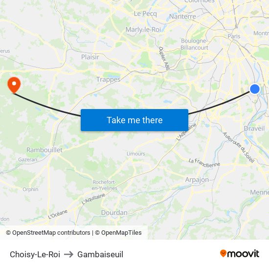 Choisy-Le-Roi to Gambaiseuil map