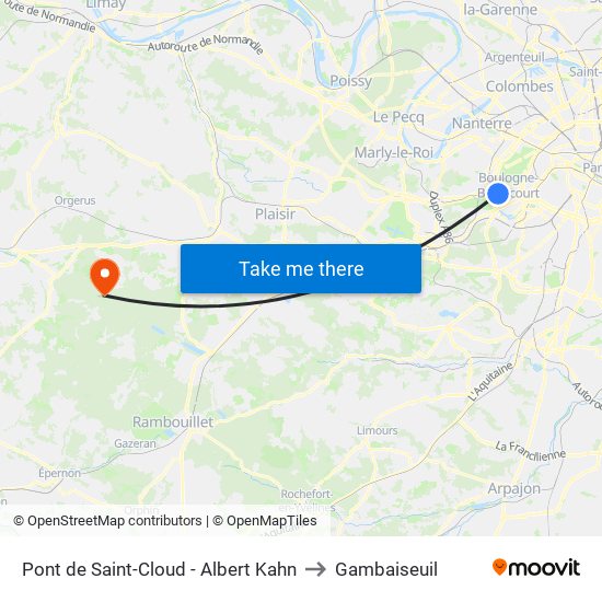 Pont de Saint-Cloud - Albert Kahn to Gambaiseuil map