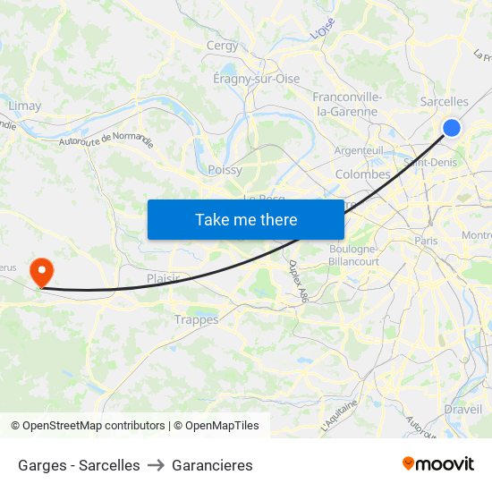 Garges - Sarcelles to Garancieres map