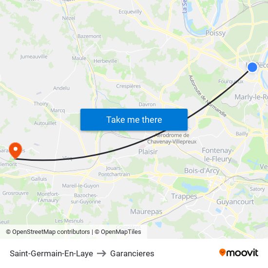 Saint-Germain-En-Laye to Garancieres map
