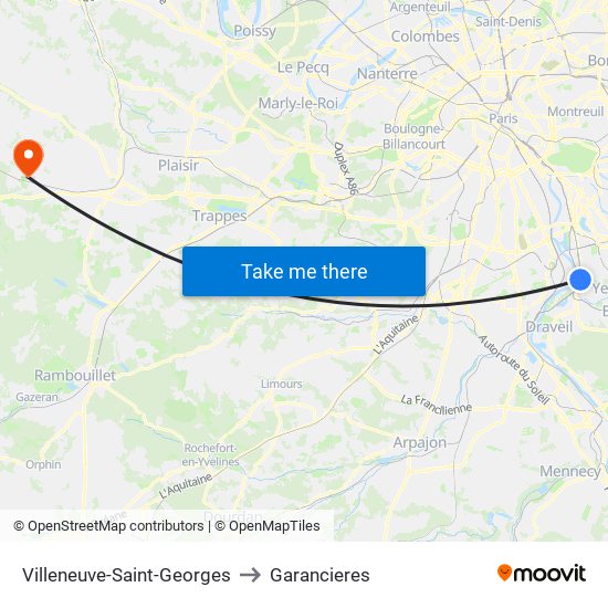 Villeneuve-Saint-Georges to Garancieres map