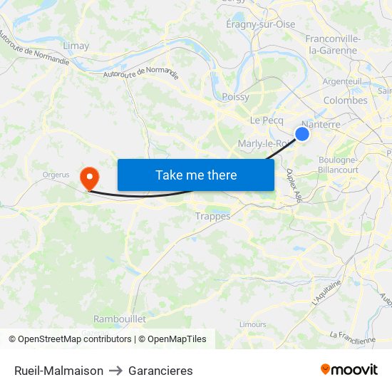 Rueil-Malmaison to Garancieres map