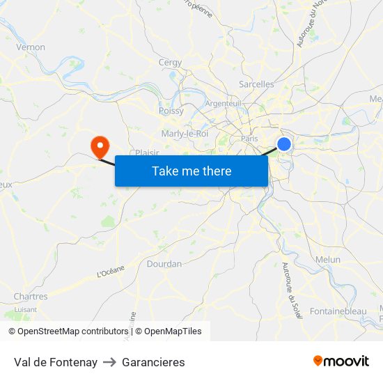 Val de Fontenay to Garancieres map