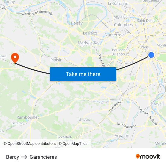 Bercy to Garancieres map