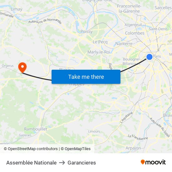 Assemblée Nationale to Garancieres map