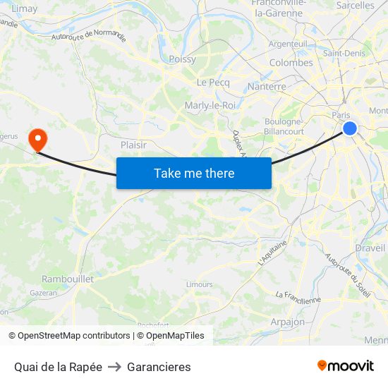 Quai de la Rapée to Garancieres map
