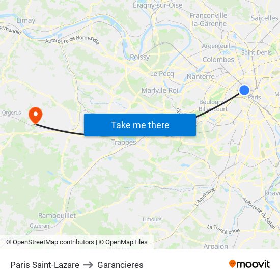 Paris Saint-Lazare to Garancieres map