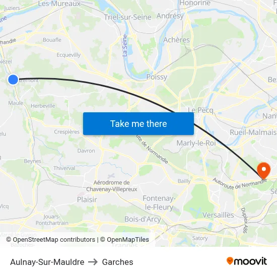 Aulnay-Sur-Mauldre to Garches map